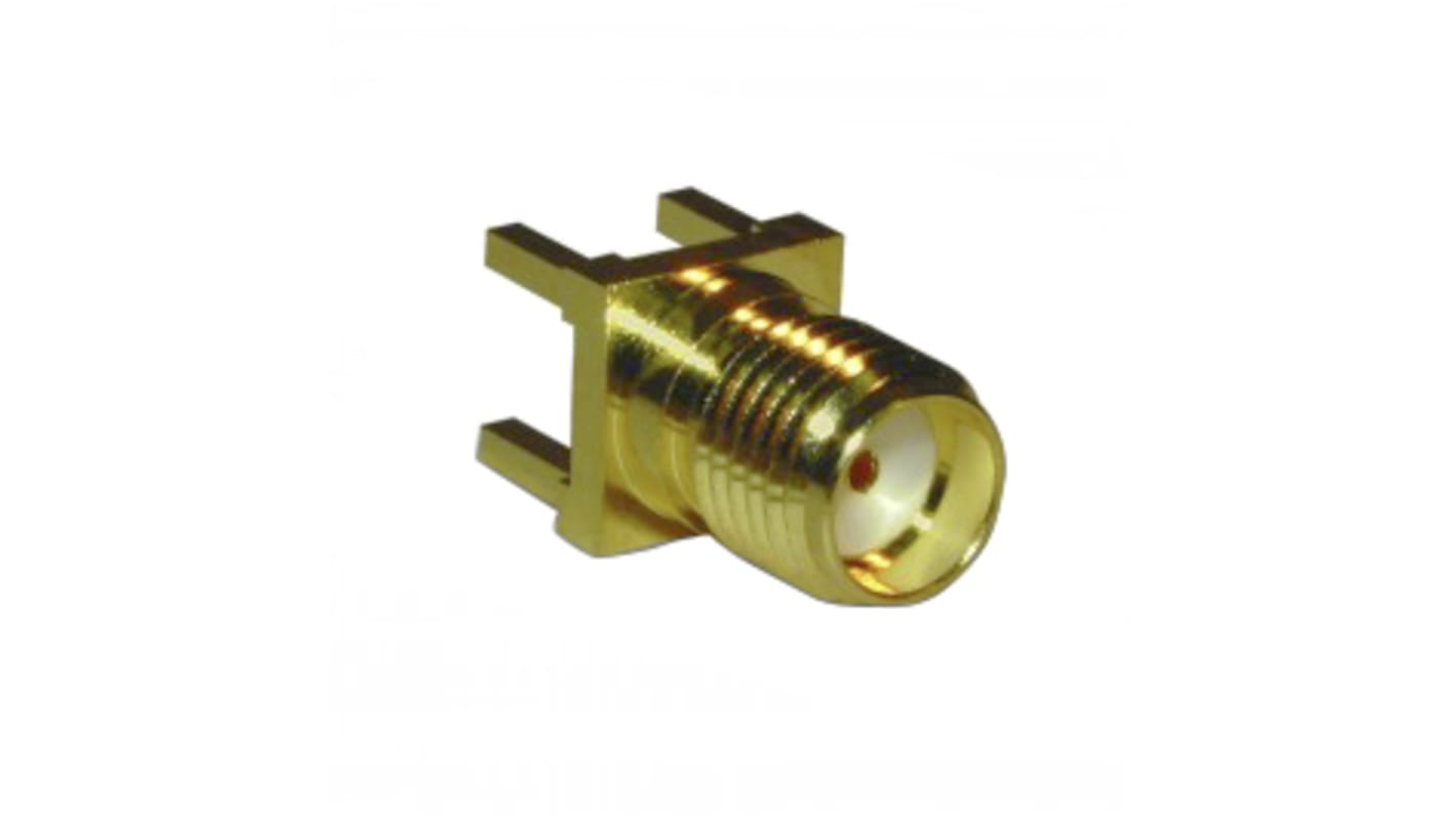 Amphenol RF, Jack PCB Mount SMA Connector, 50Ω, Solder Termination, Straight Body