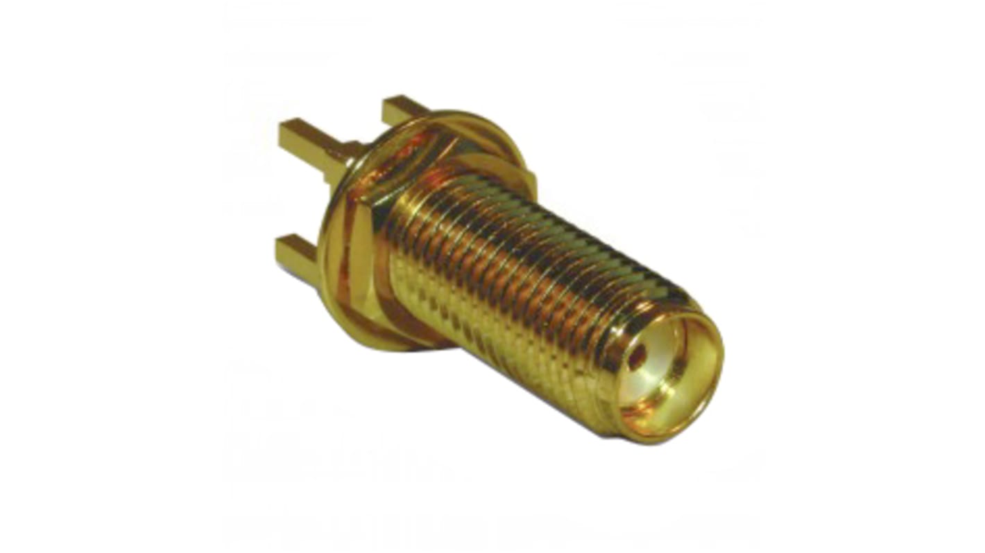 Amphenol RF, Jack PCB Mount SMA Connector, 50Ω, Solder Termination, Straight Body