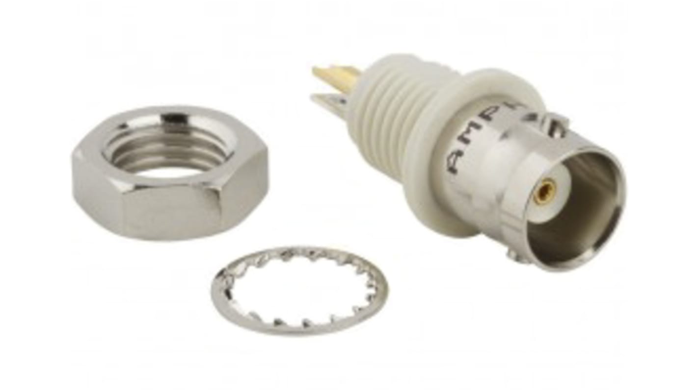 Amphenol RF BNC Series, Jack Panel Mount BNC Connector, 50Ω, Solder Termination, Straight Body