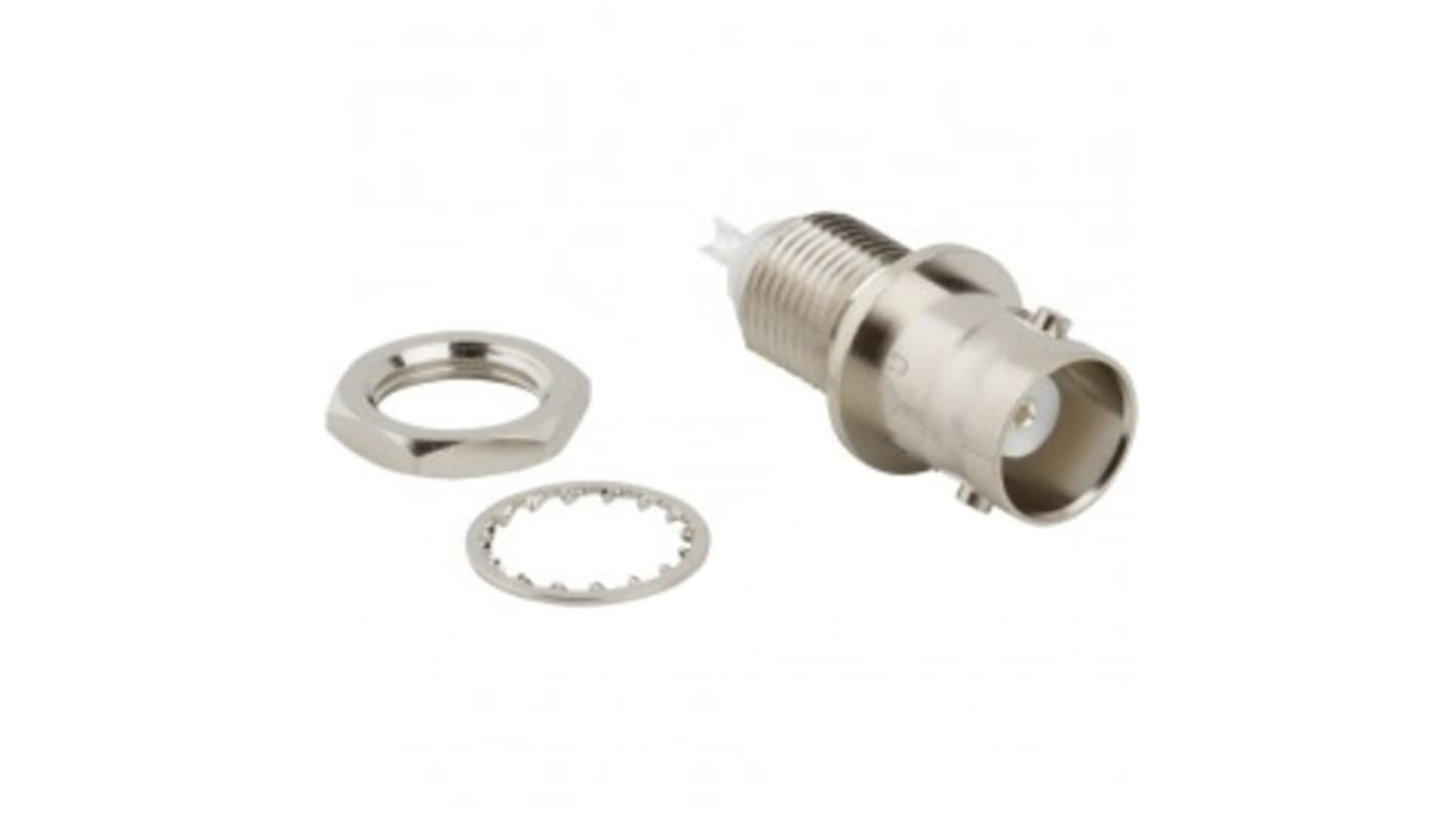 Amphenol RF BNC Series, Jack Panel Mount BNC Connector, 50Ω, Solder Termination, Straight Body