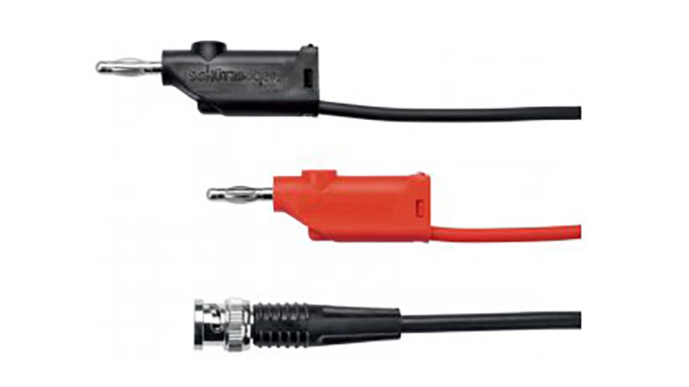 Schutzinger BNC Test Lead, Black, Red, 2m Lead Length