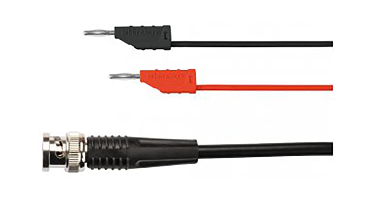 Schutzinger BNC Test Lead, Black, Red, 500mm Lead Length