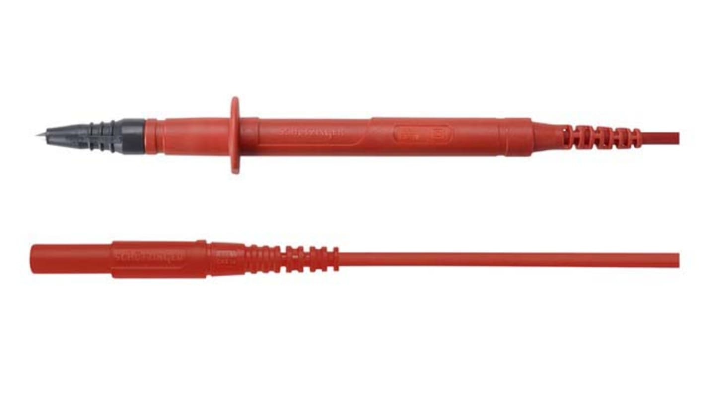 Schutzinger 万用表表笔 4 mm 安全插头测试探头, 1000mm线长, 16A, CAT IV, CAT IV