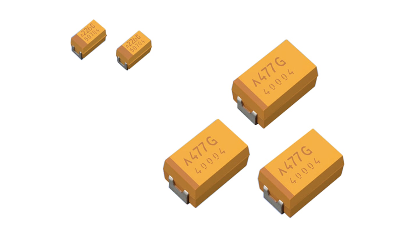 KYOCERA AVX TCJ, SMD Polymerkondensator 100μF ±20% / 6.3V dc, -55°C → +105°C