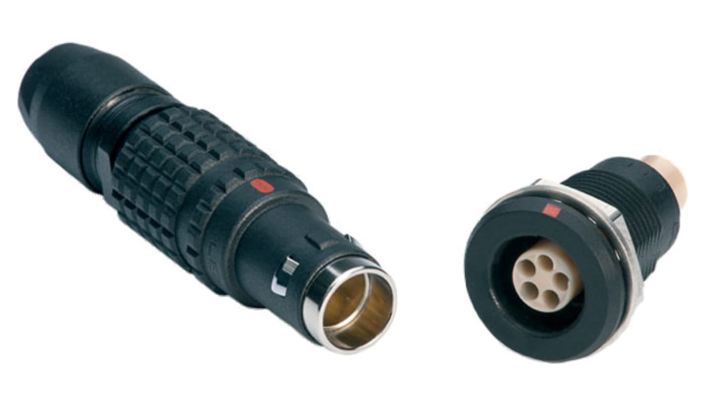 LEMO Circular Connector, 9 Contacts, Panel Mount, M9 Connector, Socket, Female, IP66, IP68, 0T Series