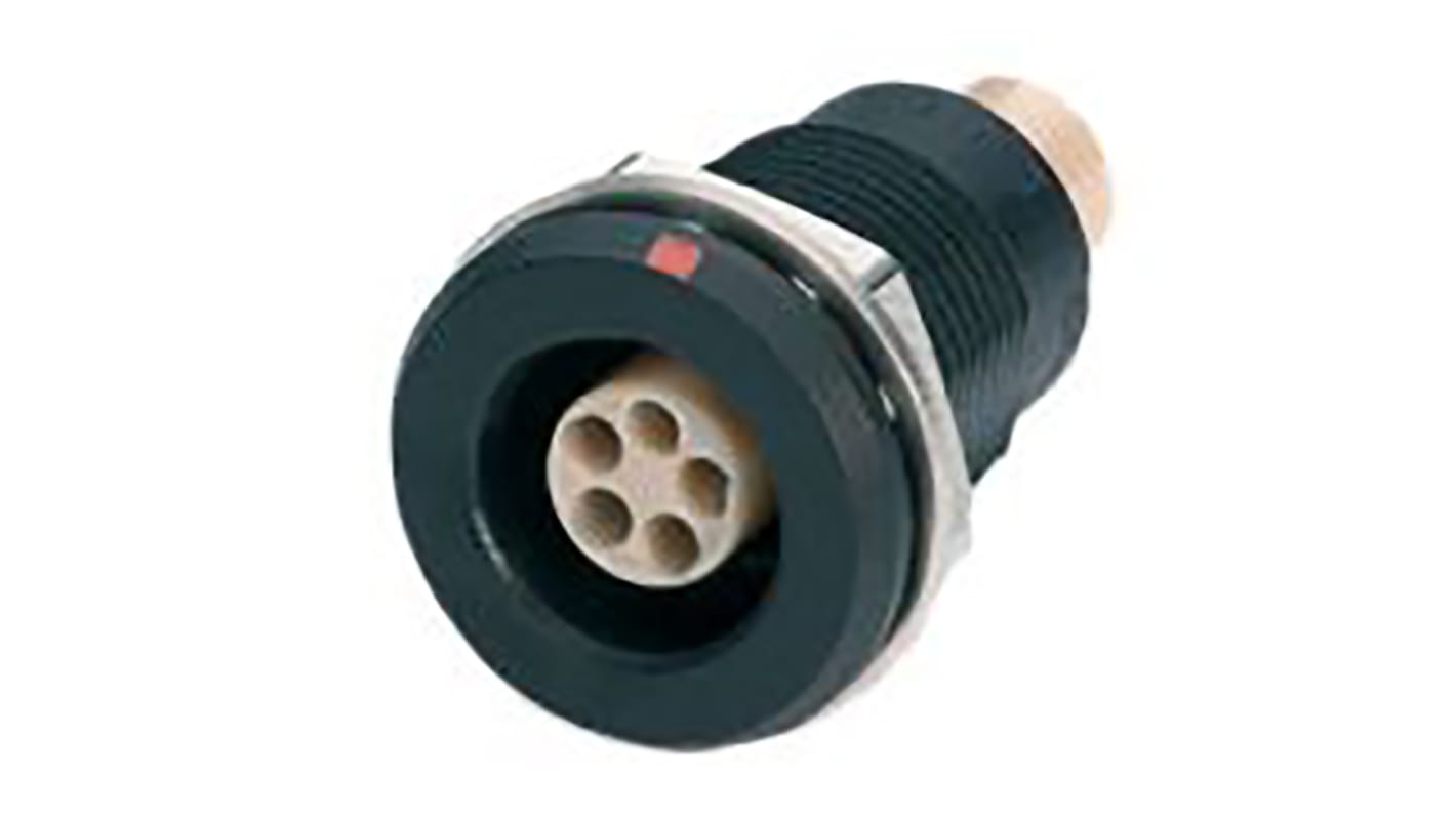 Lemo Circular Connector, 5 Contacts, Panel Mount, M9 Connector, Socket, Male, IP66, IP68, 0T Series