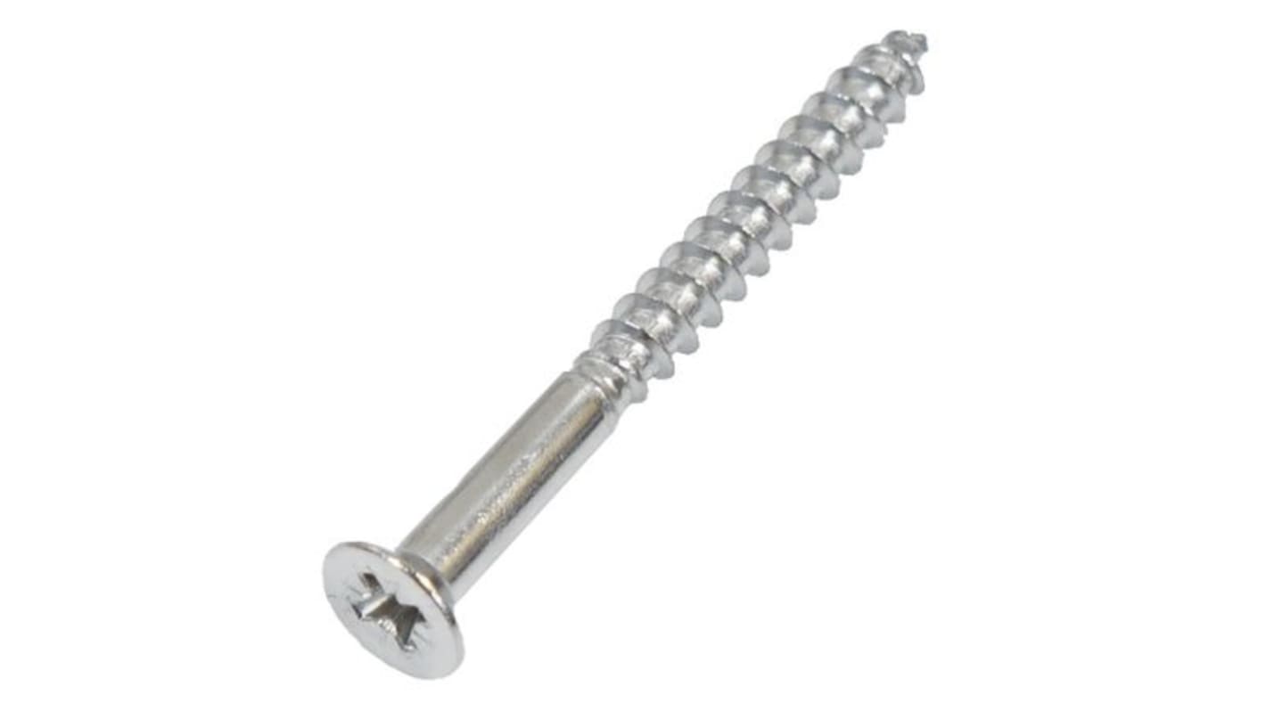 RS PRO Pozidriv Countersunk Stainless Steel Wood Screw, A2 304, 3mm Thread, 16mm Length