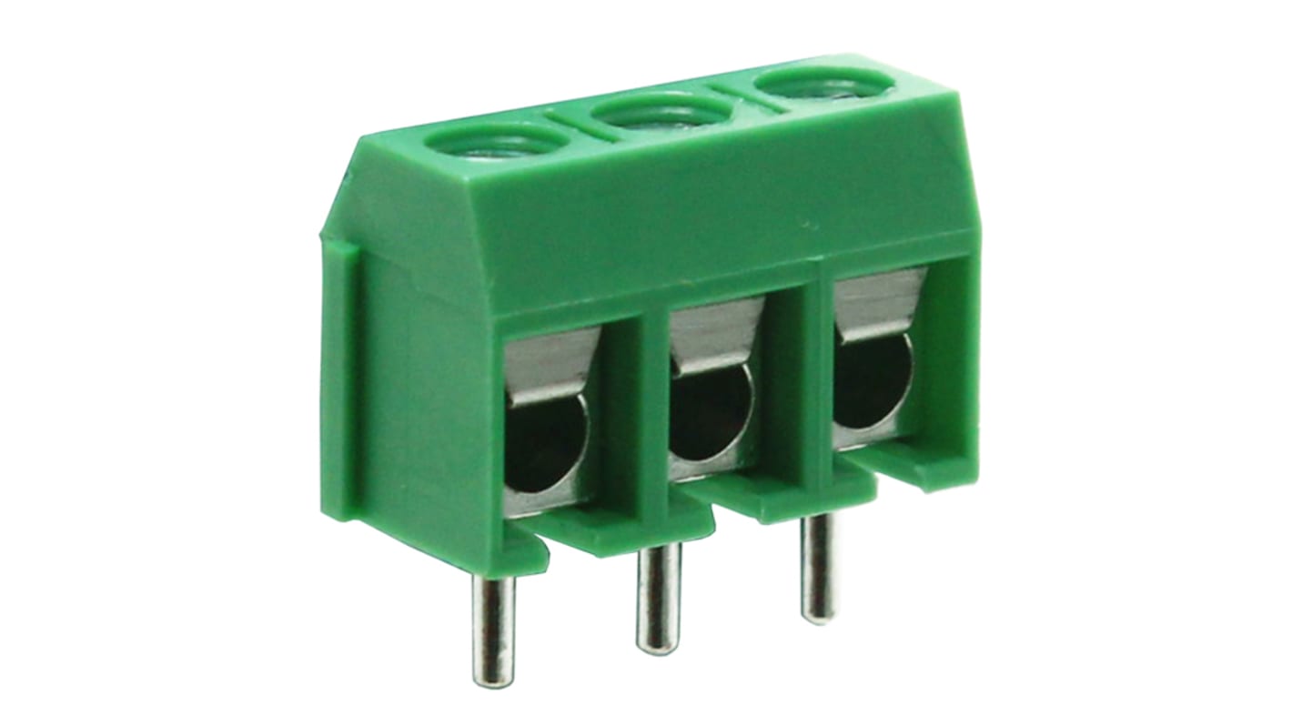 RS PRO PCB Terminal Block, 2-Contact, 5mm Pitch, Through Hole Mount, 1-Row, Screw Termination