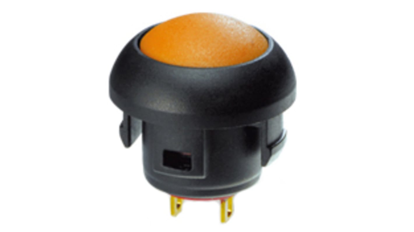 RS PRO Push Button Switch, Momentary, Panel Mount, 13.6mm Cutout, SPST, Yellow LED, 32V ac, IP67
