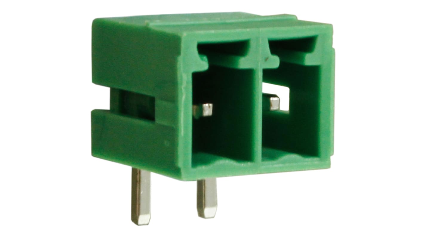 RS PRO 3.81mm Pitch 2 Way Right Angle Pluggable Terminal Block, Header, Through Hole, Screw Termination