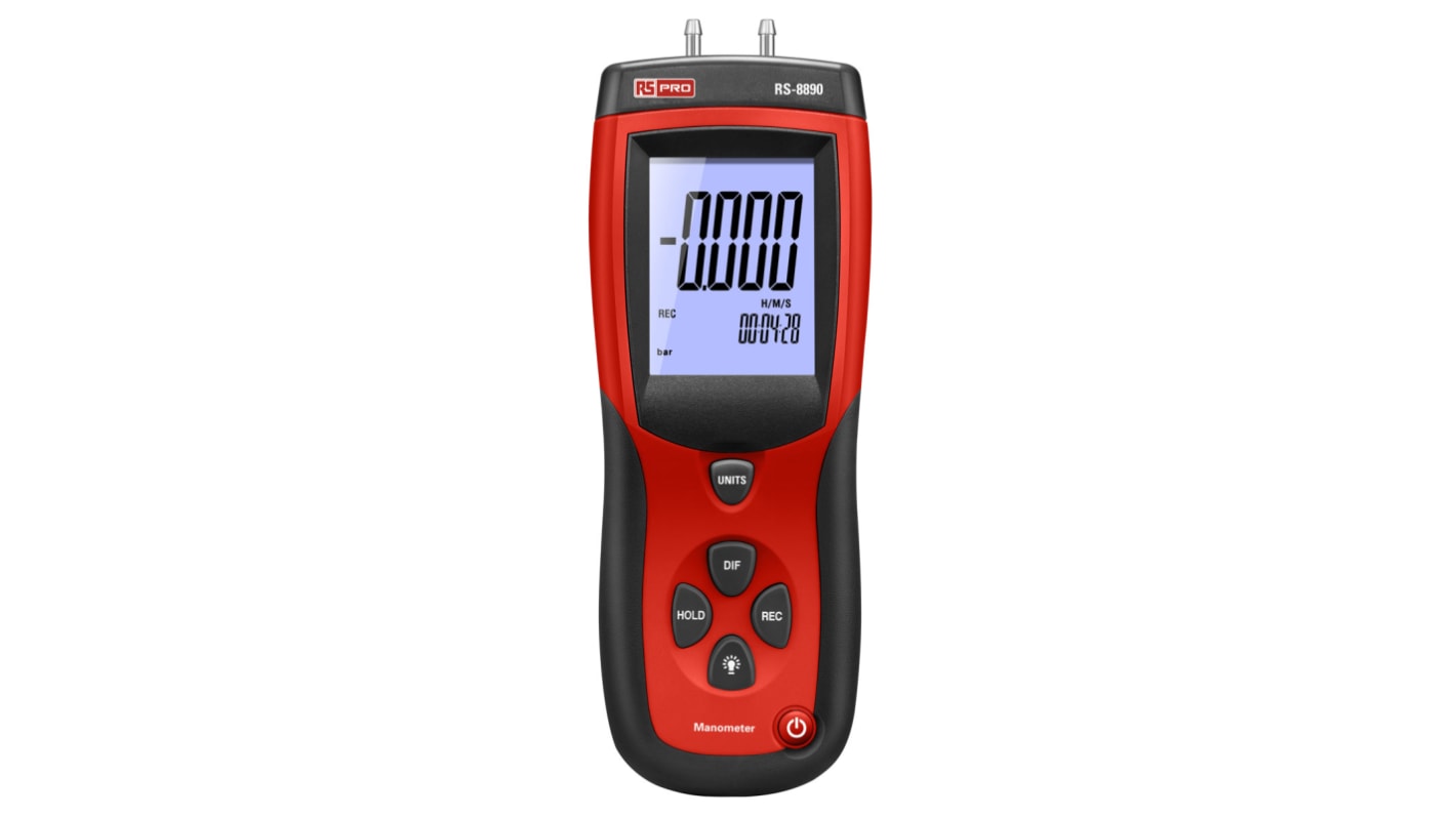 Manometr 0.137 bar, 0.14 kgcm², 2psi RS PRO ±0,3% RS-8890 Różnicowy, wskaźnik