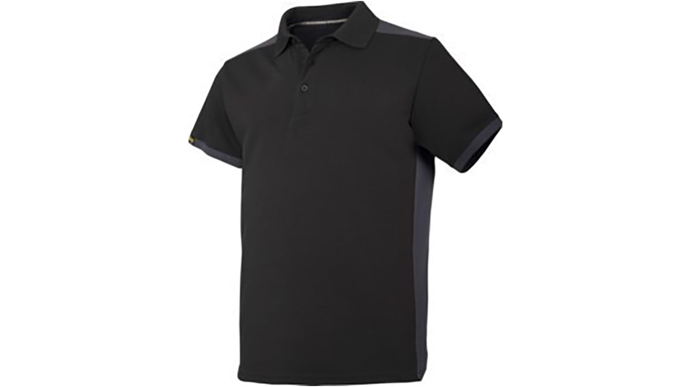 Snickers AllroundWork Kurzarm Polohemd, Baumwolle, Polyester Schwarz/Grau, Größe S