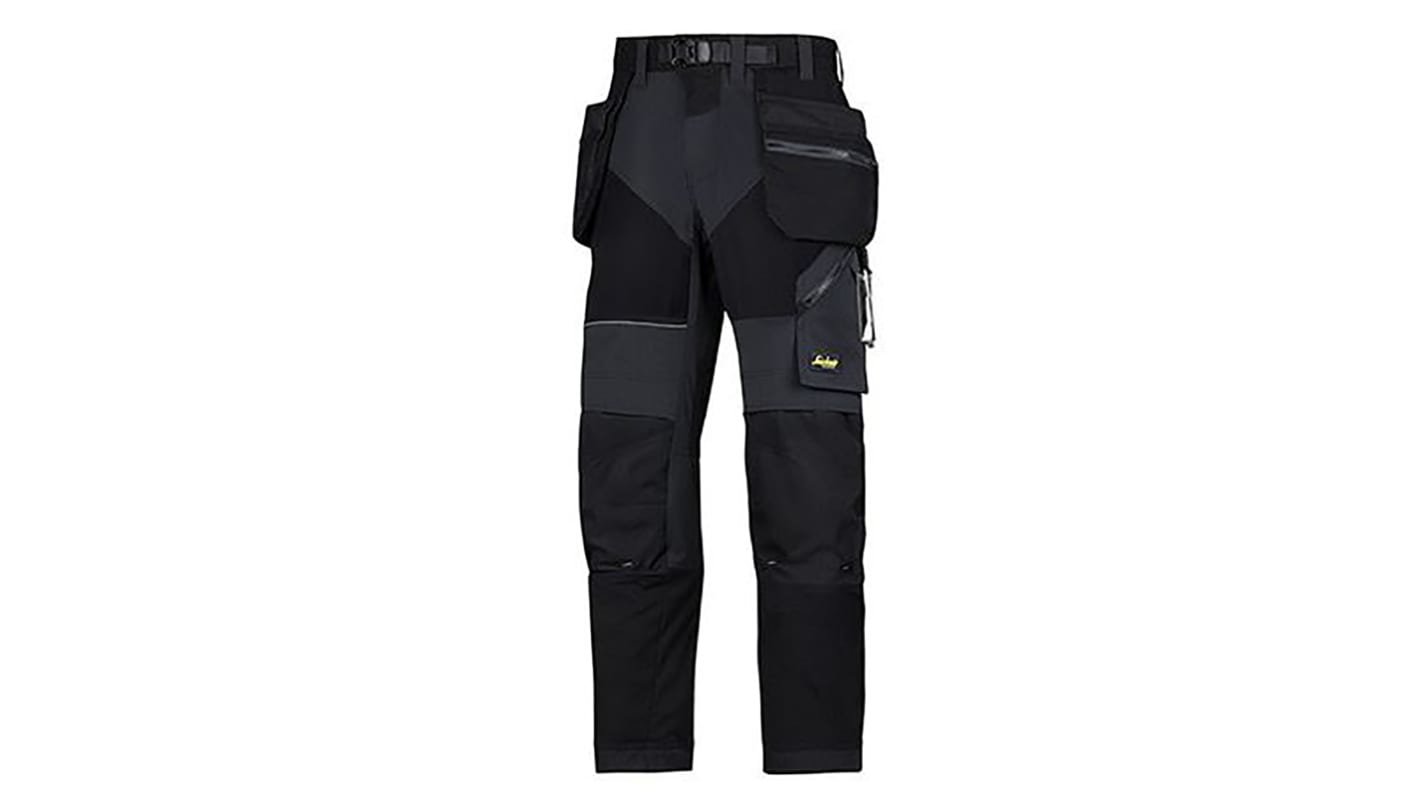 Snickers 6902 Flexiwork 's Black Trousers Lightweight, Size Regular 36in W 32in L