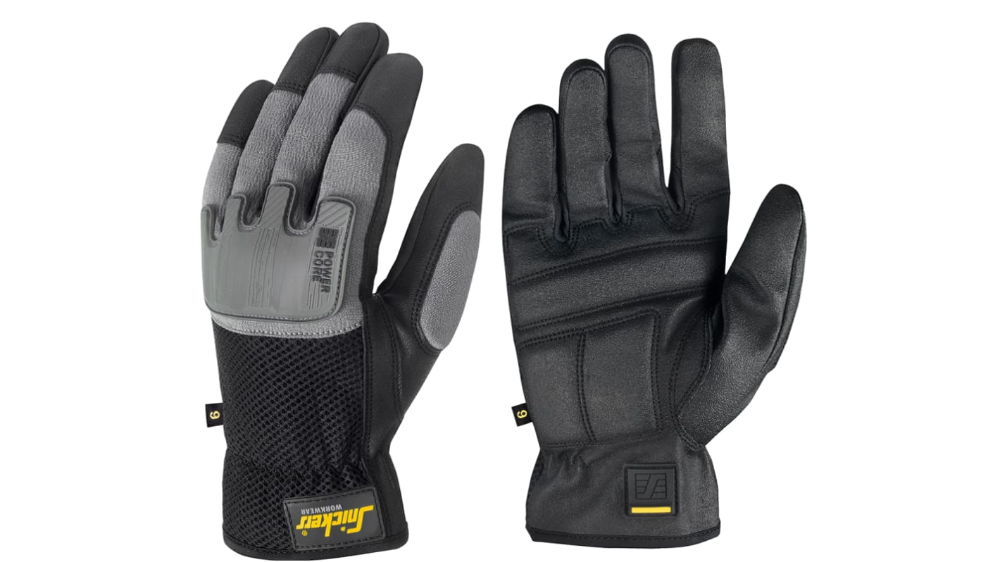 Snickers Power Core Black Polyamide General Purpose Work Gloves, Size 11