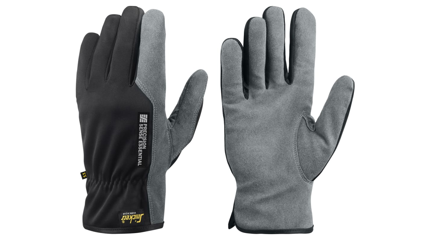 Snickers Precision Sense Essential Grey Polyamide, Polyester, Polyurethane General Purpose Work Gloves, Size 10, Large