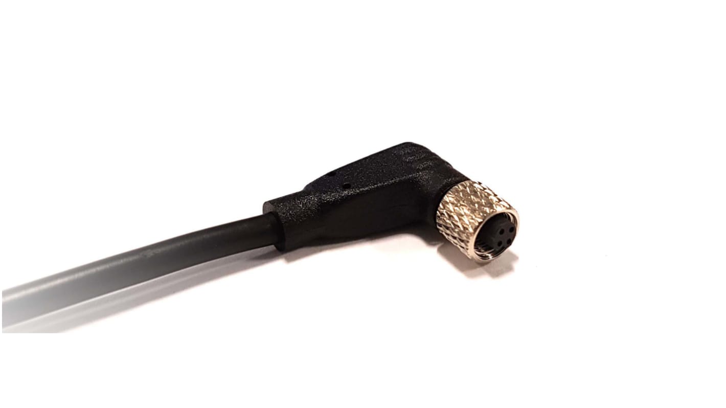Bulgin Right Angle Female 3 way M5 to Unterminated Sensor Actuator Cable, 1m