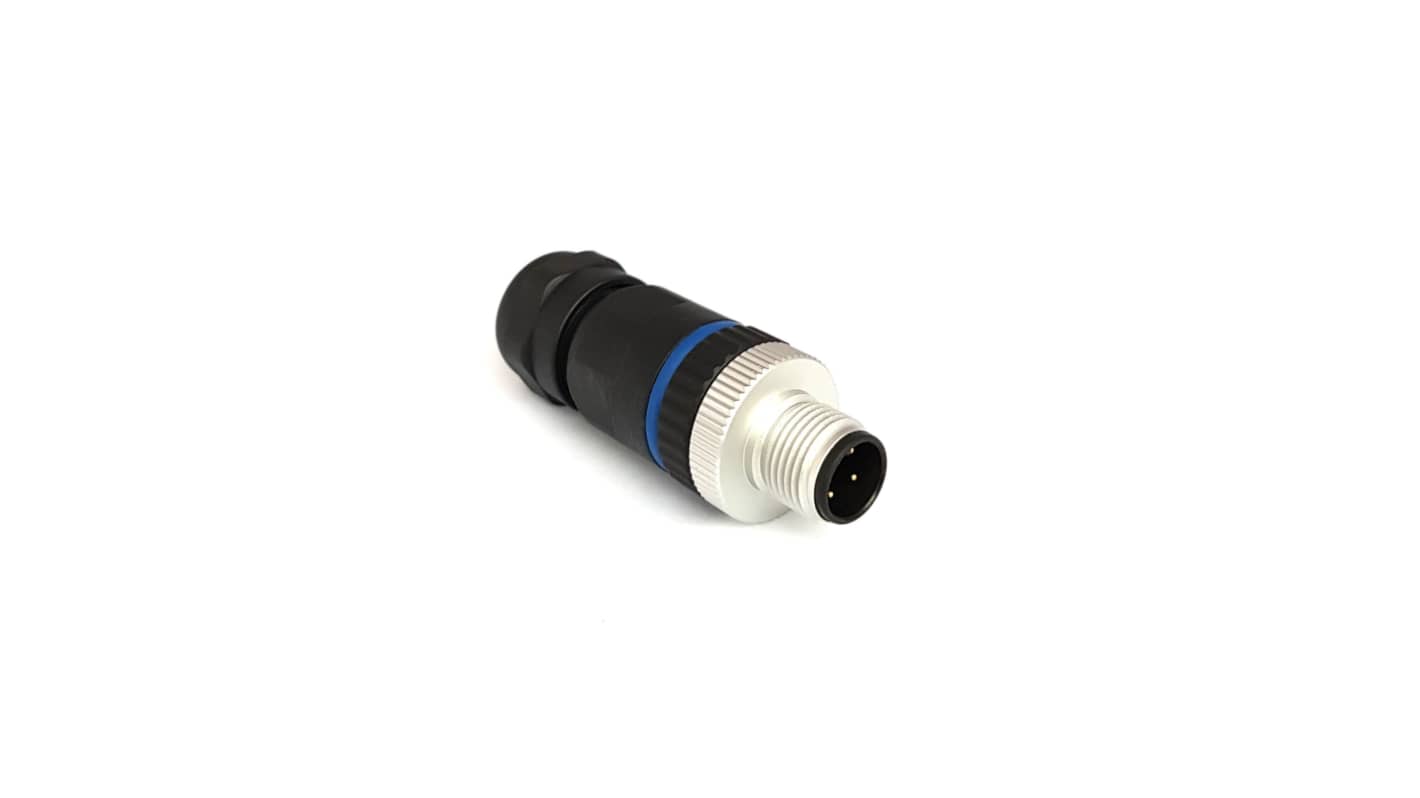 Bulgin Circular Connector, 8 Contacts, Panel Mount, M12 Connector, Plug, Male, IP67, Buccaneer M12 Series