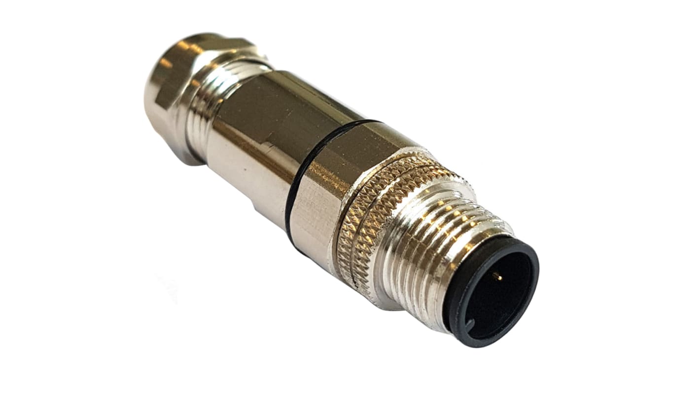 Bulgin Circular Connector, 5 Contacts, Cable Mount, M12 Connector, Plug, Male, IP67, Buccaneer M12 Series