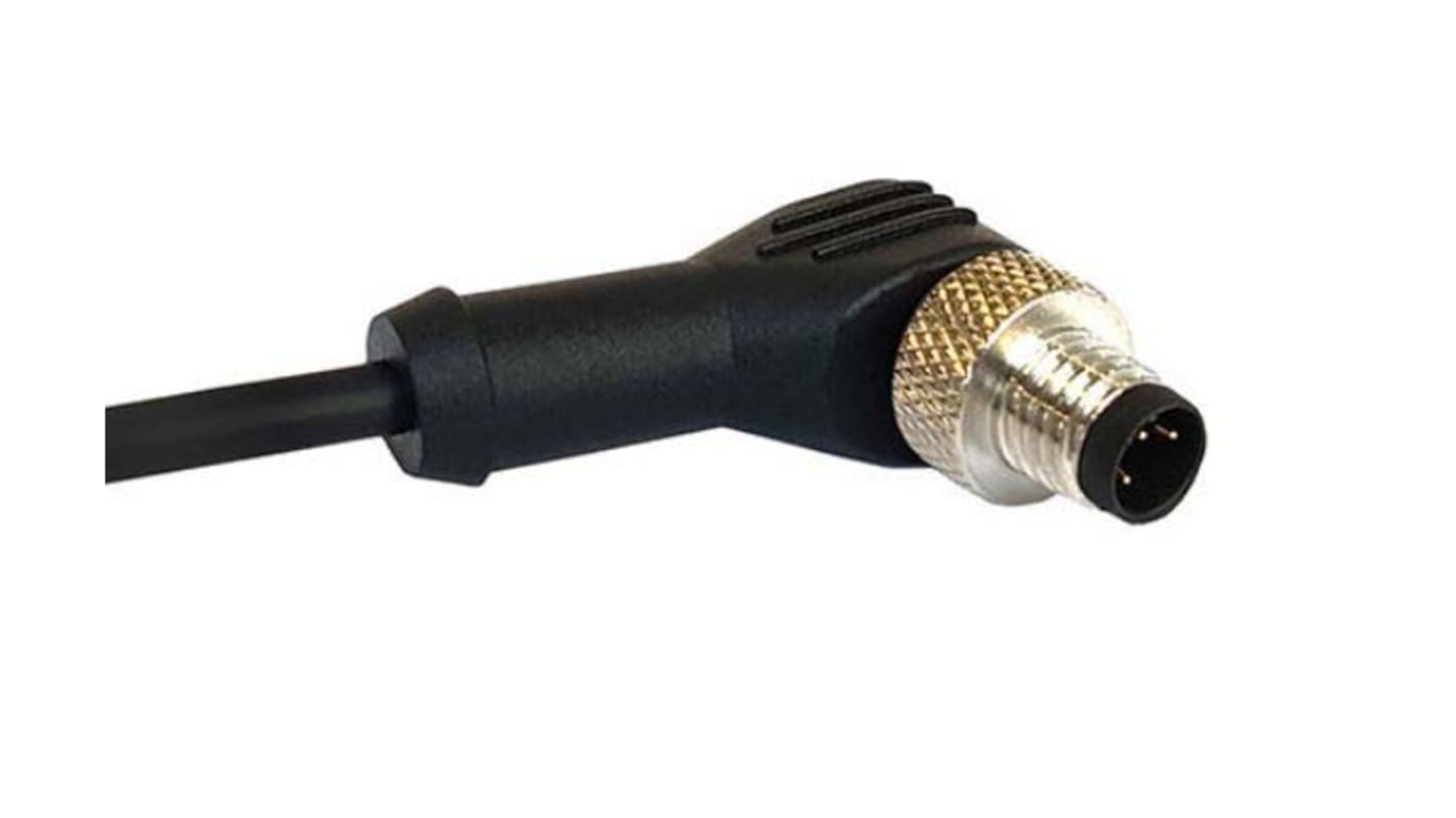 Bulgin Right Angle Female 4 way M12 to Unterminated Sensor Actuator Cable, 1m
