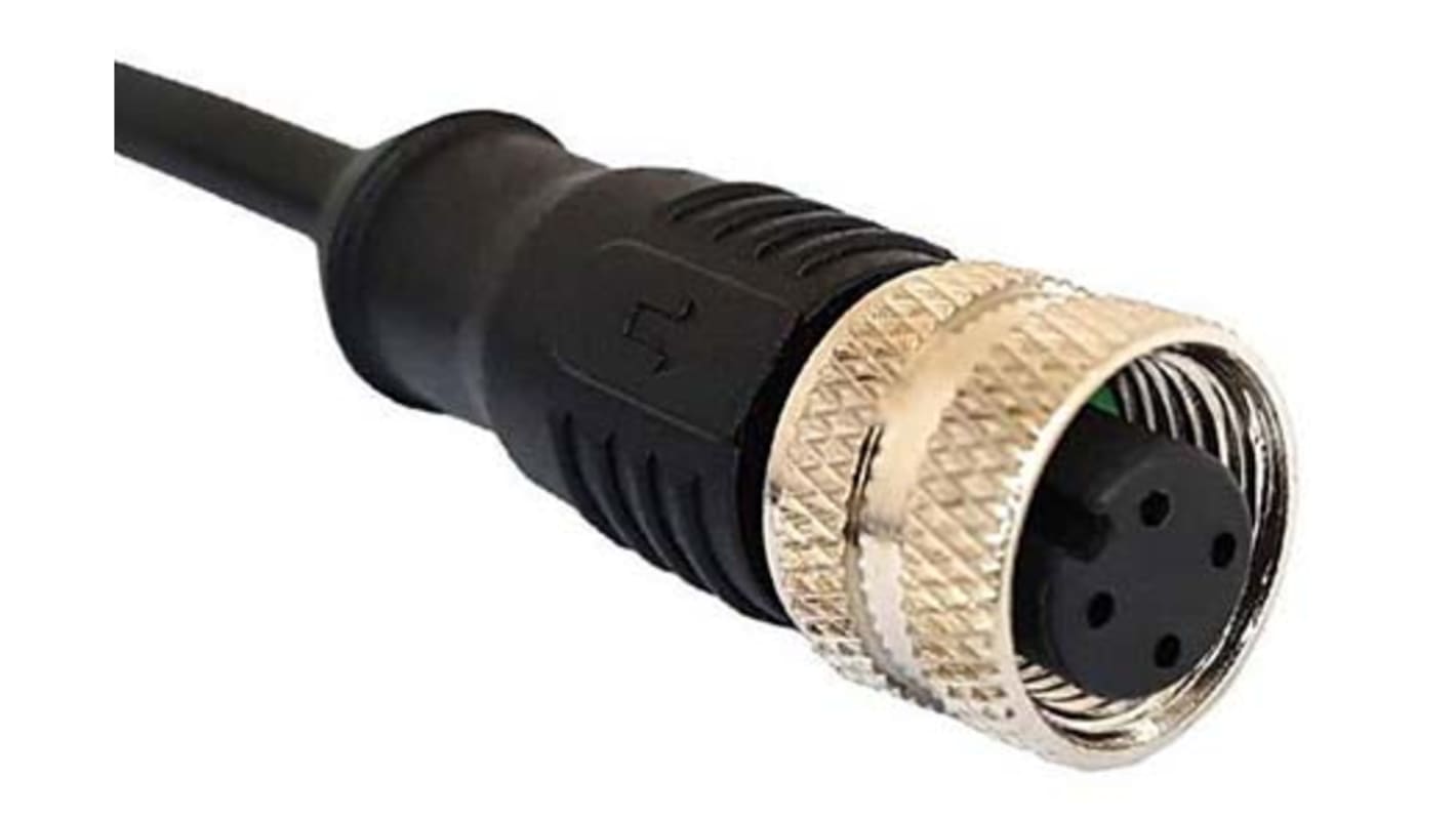 Bulgin Straight Female 8 way M12 to Unterminated Sensor Actuator Cable, 1m