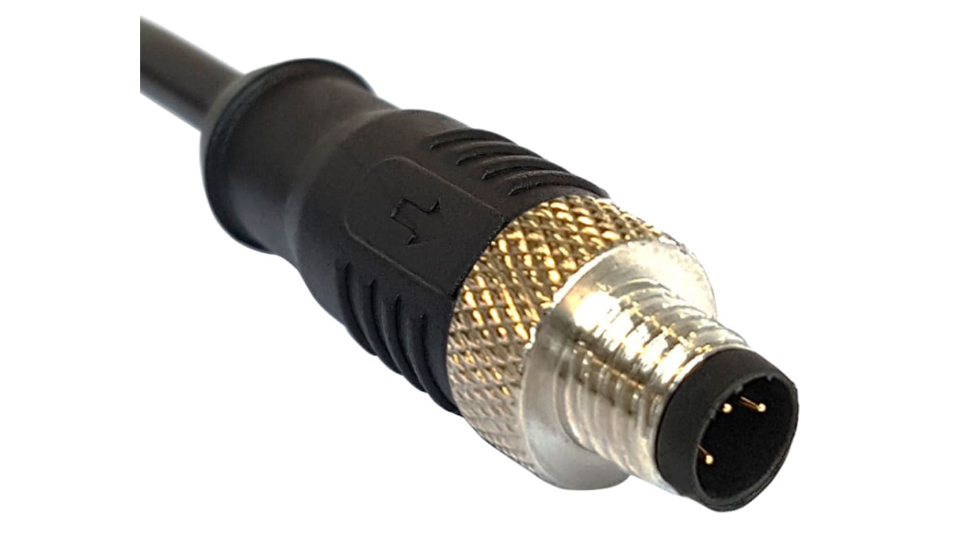 Bulgin Straight Male 3 way M12 to Unterminated Sensor Actuator Cable, 1m
