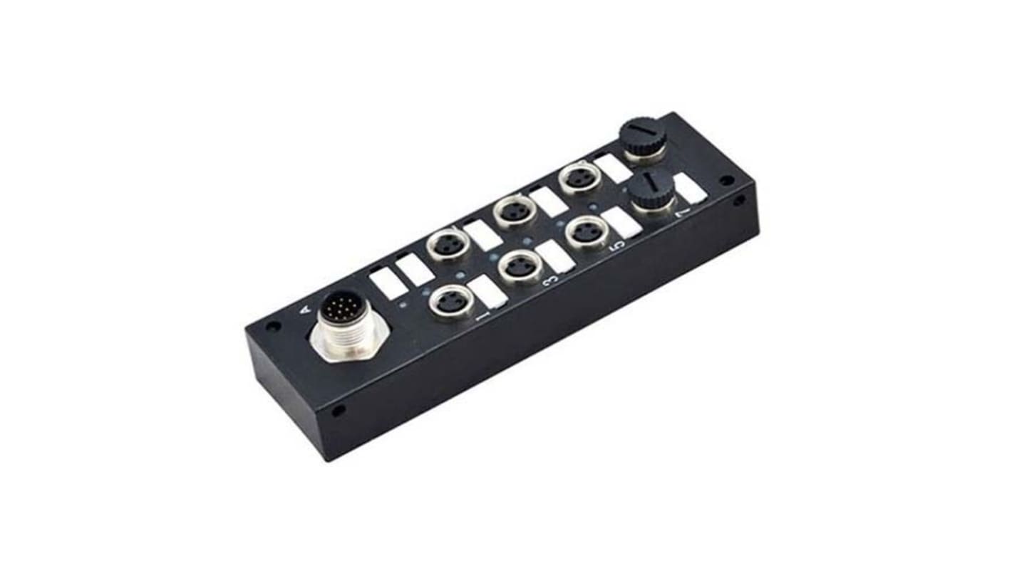 Bulgin M Series Sensor Box, M12, 8 port