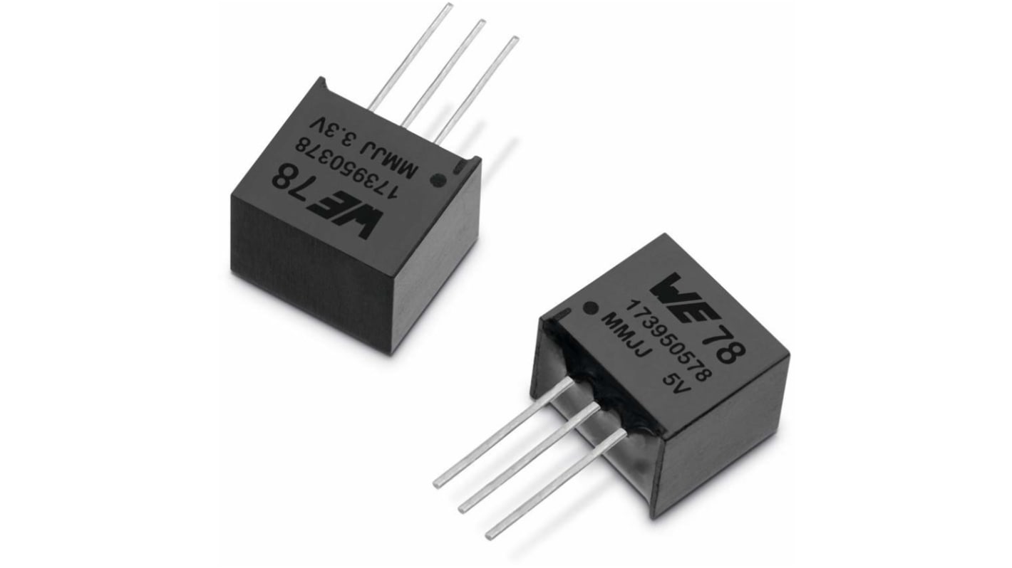 Wurth Elektronik 线性稳压芯片, 3.3 V输出, 1A最大输出, 单路输出, SIP, 3针, 通孔安装, -40 °C→+85 °C, ±2%精度