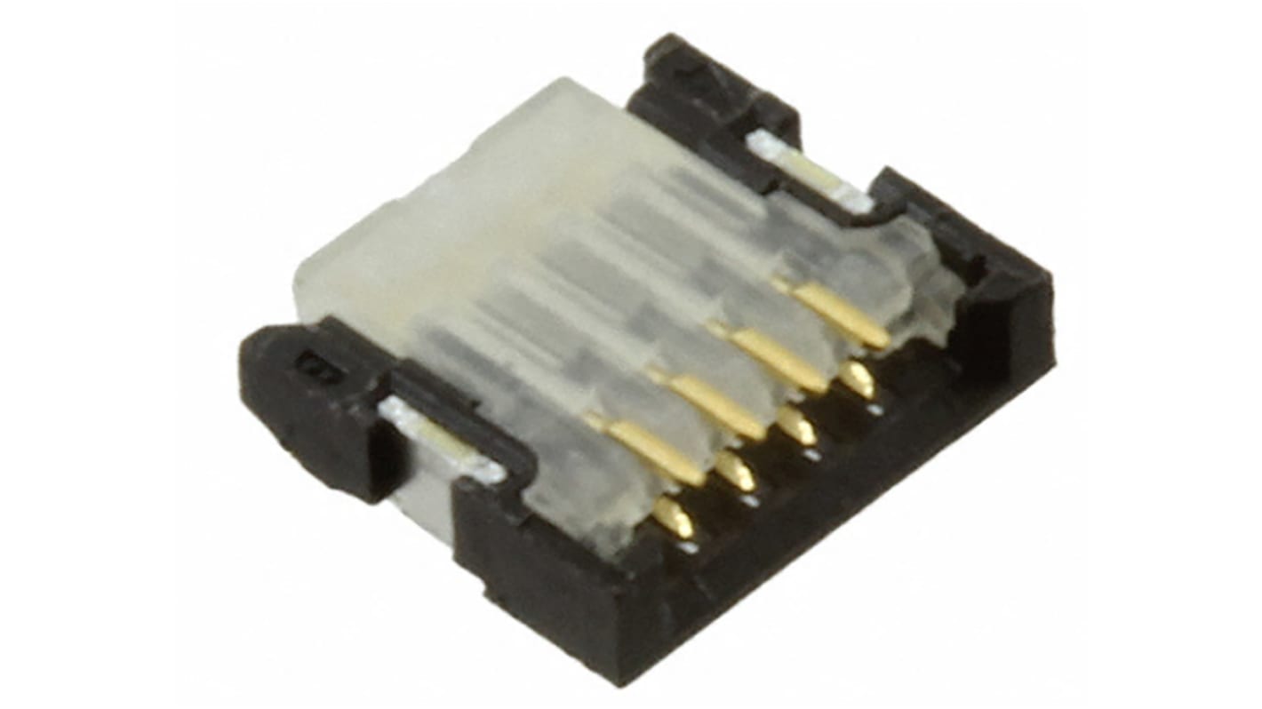 Connecteur FPC Molex série Easy-On, 4 Contacts pas 0.5mm, 1 Rangée(s), Femelle Angle droit, montage SMT 501461