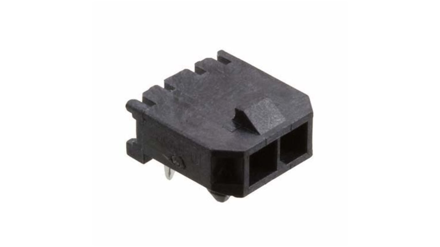 Molex Micro-Fit 3.0 Series Right Angle Through Hole PCB Header, 2 Contact(s), 3.0mm Pitch, 1 Row(s), Shrouded