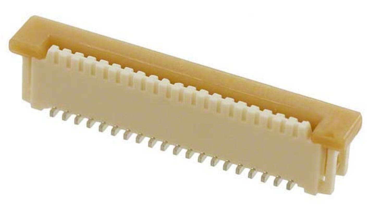 Molex FPC连接器, 母座, 20p, 1mm间距, 单排, SMT安装, 垂直, 1A, 125 V 有效值交流/直流, Easy-On系列