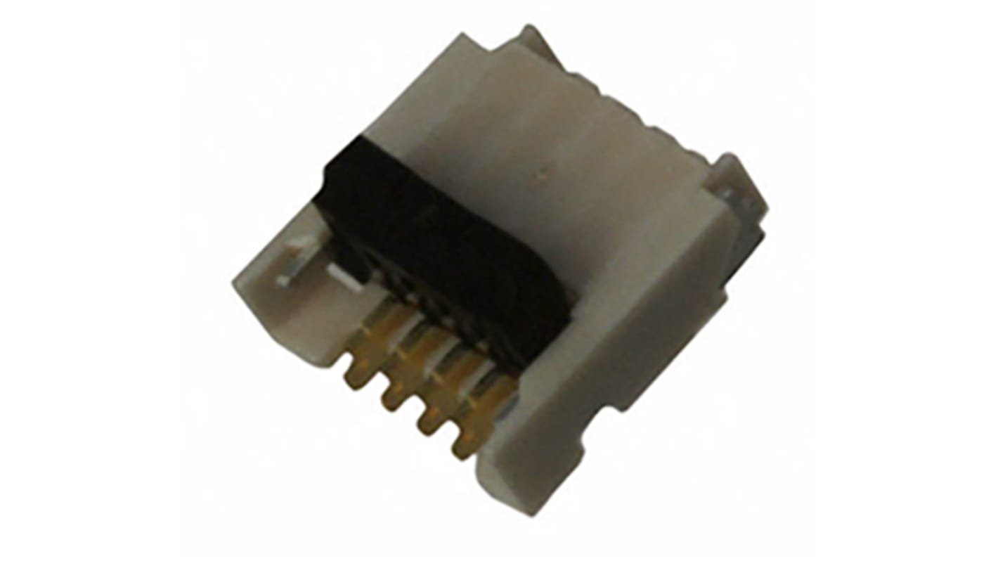 Molex FPC连接器, 母座, 4p, 0.5mm间距, 单排, SMT安装, 直角, 300 (Contact)mA, 50 V 有效值交流/直流, Easy-On系列