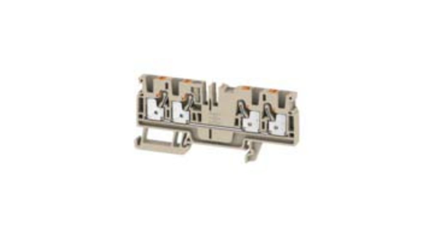 Weidmuller A Series Beige DIN Rail Terminal Block, 4mm², Single-Level, Push In Termination