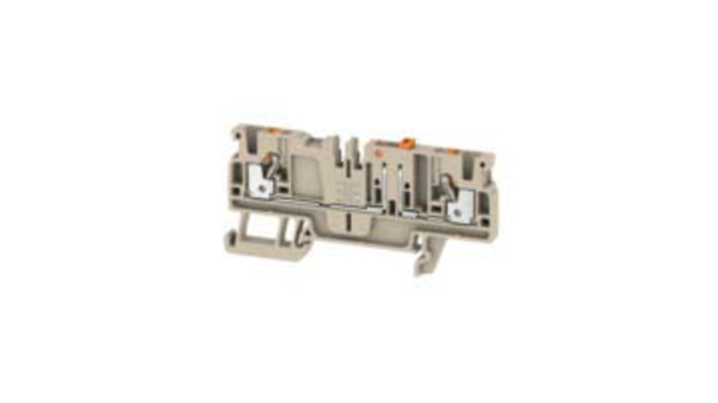 Weidmuller A Series Beige DIN Rail Terminal Block, 2.5mm², Single-Level, Push In Termination