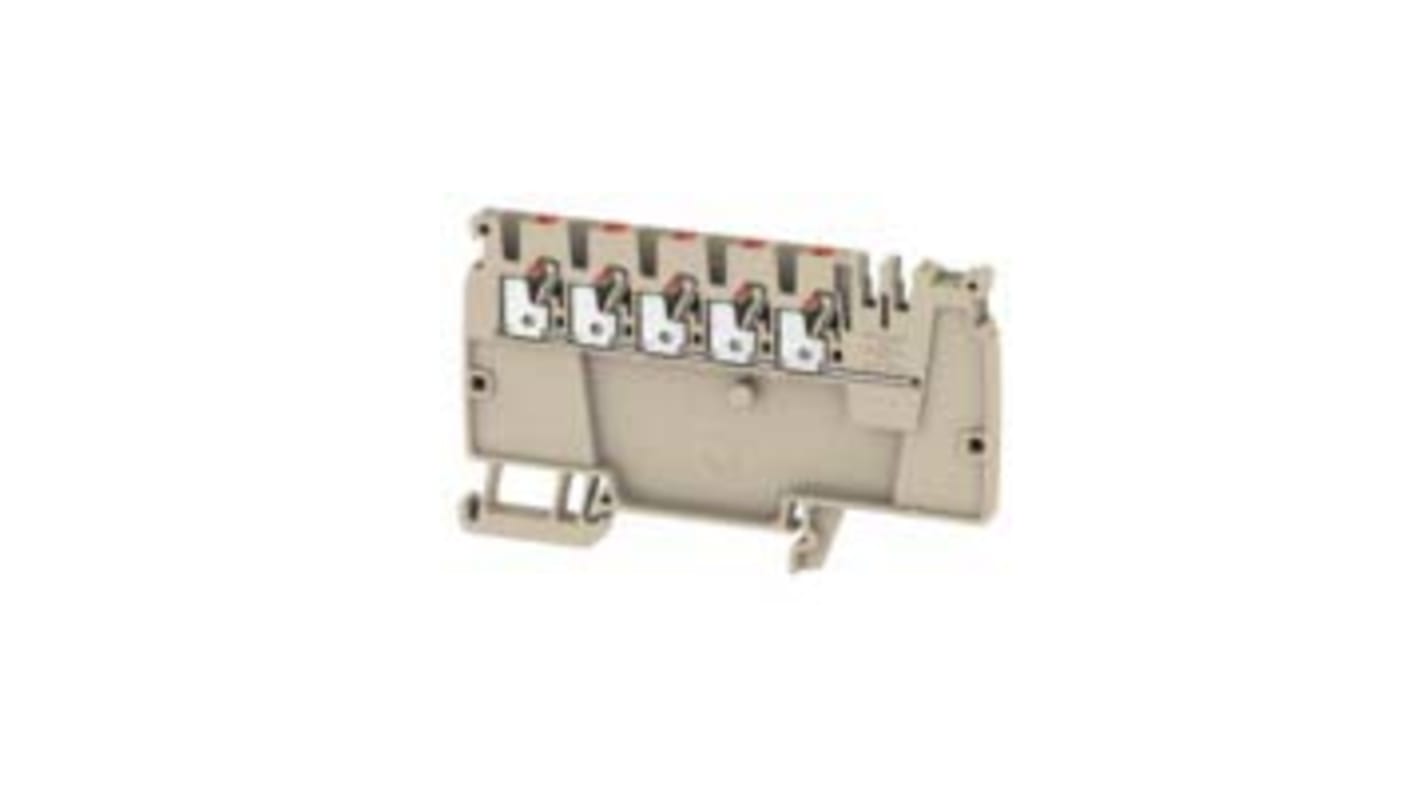 Weidmüller A Reihenklemmenblock Einfach Beige, 2.5mm², 800 V / 24A, Einstecken