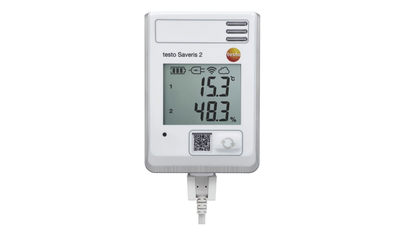 Testo 湿度数据记录仪, 2输入, Wi-Fi接口, 最大可测+50 °C, 最大可测100%RH, Saveris 2 H1