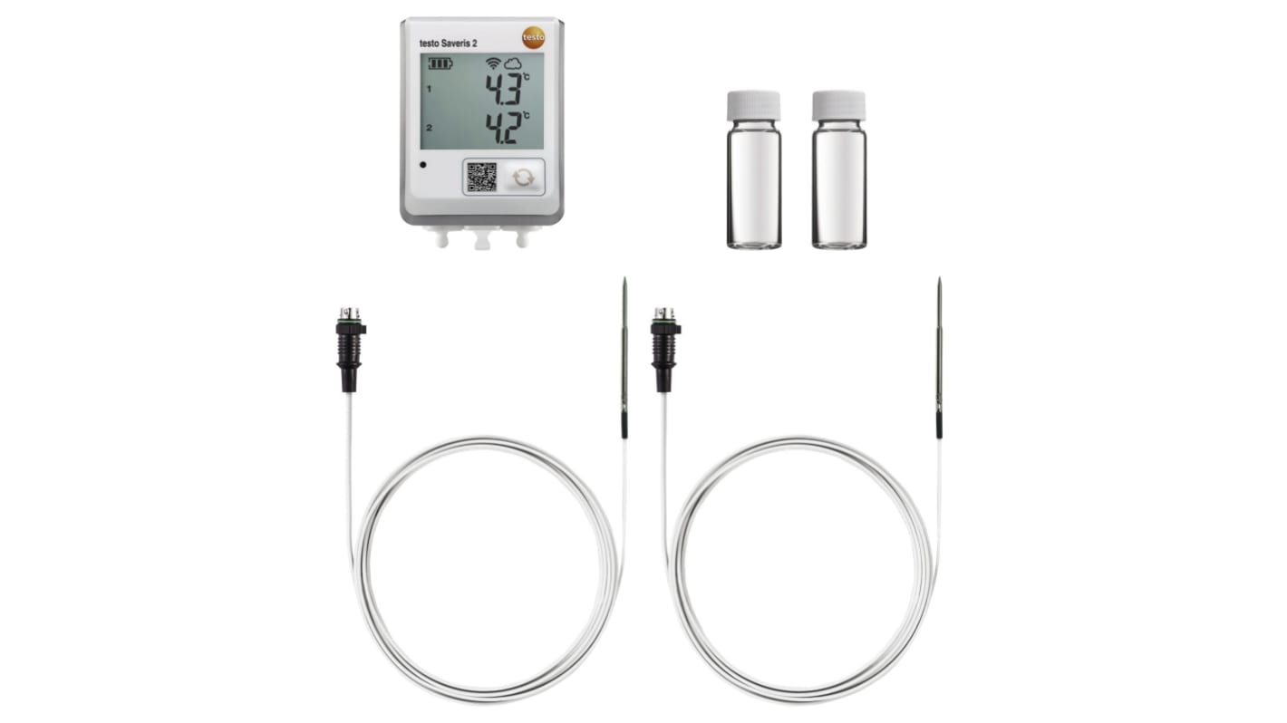 Testo 温度数据记录仪, 2输入, Wi-Fi接口, 最大可测+150 °C, Saveris 2 - Fridge monitoring kit
