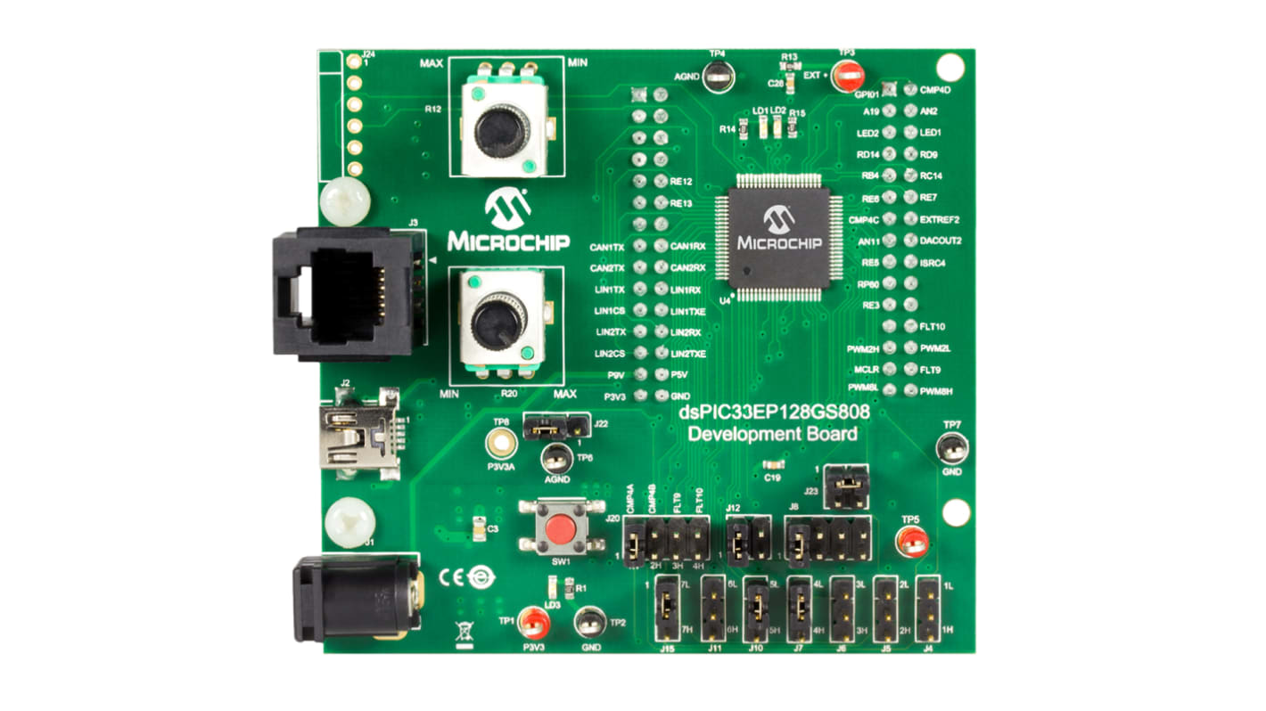 Microchip PIC开发板, dsPIC33处理器, dsPIC33EP128GS808