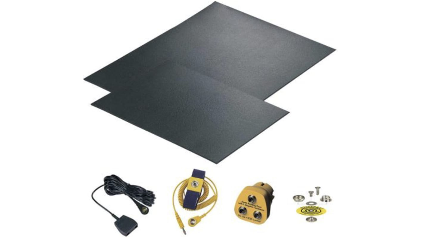 Floor, Worksurface Set of 2 ESD-Safe Mats, 1.2 (Worksurface Mat) m, 2.4 (Floor Mat) m x 0.6 (Worksurface Mat) m, 1.2