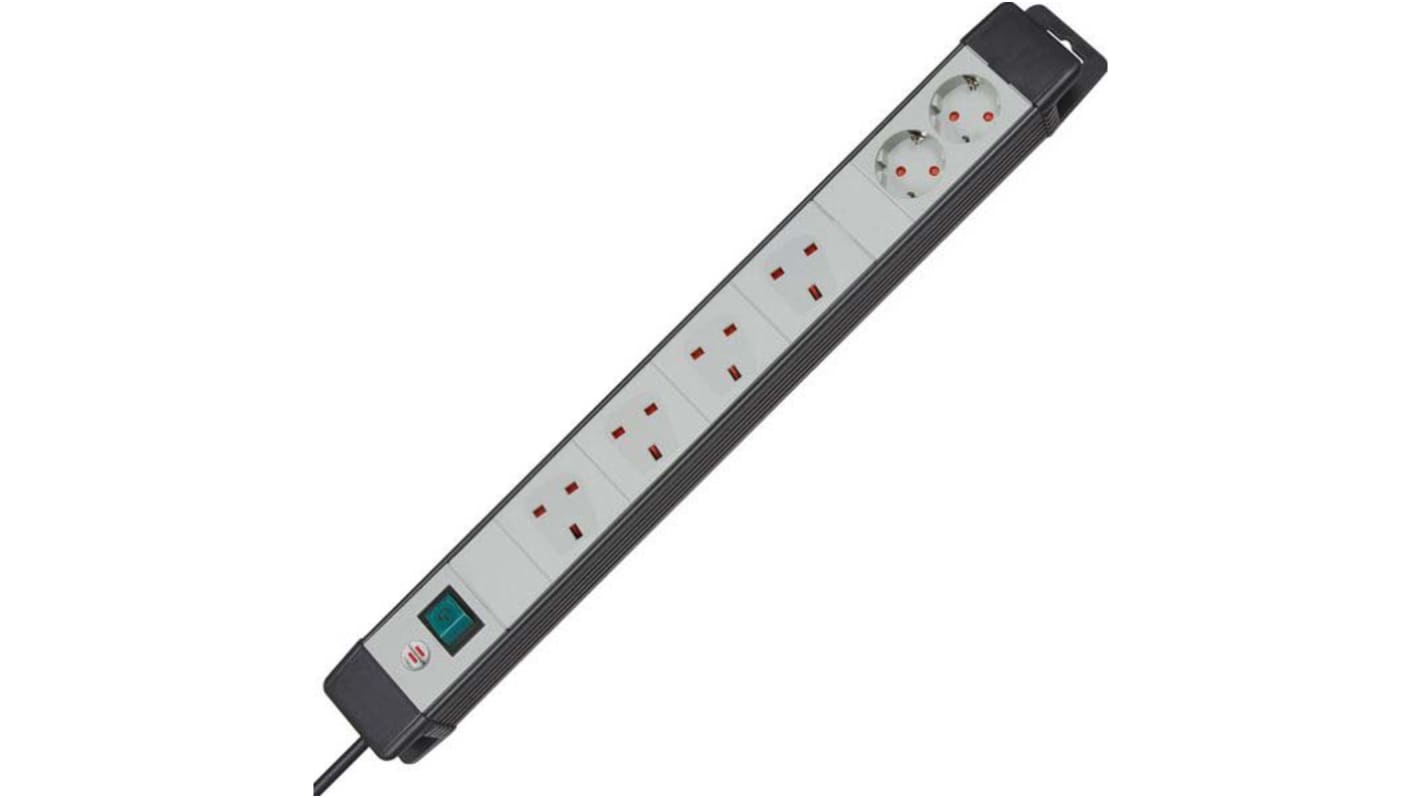 brennenstuhl Premium-Line Verlängerungskabel, 3m, 6-fach Schaltbar, BS, Schutzkontakt Mit Leitung IP20