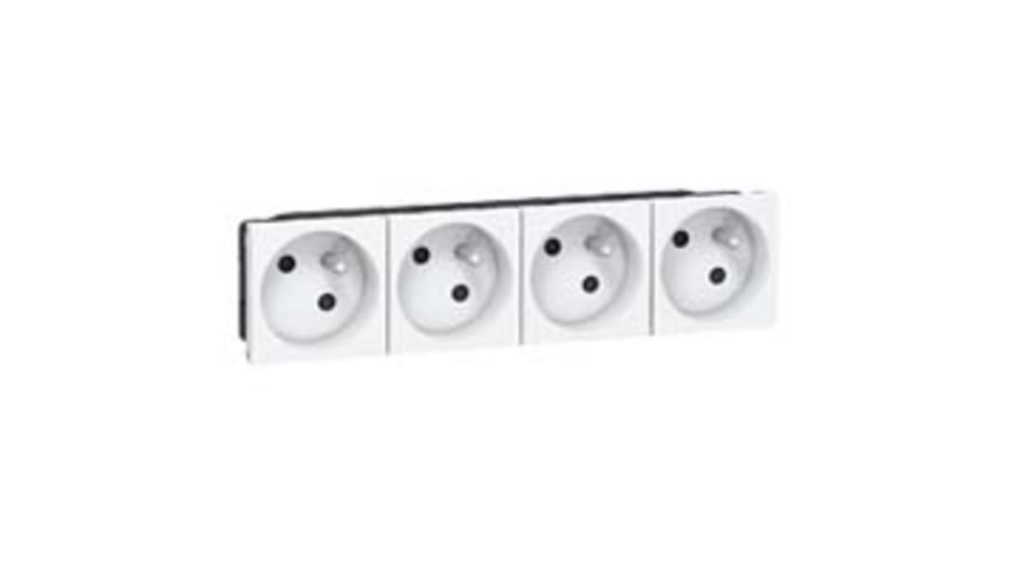 Legrand White 0 Gang Plug Socket, 16A, Type E - French, Indoor Use