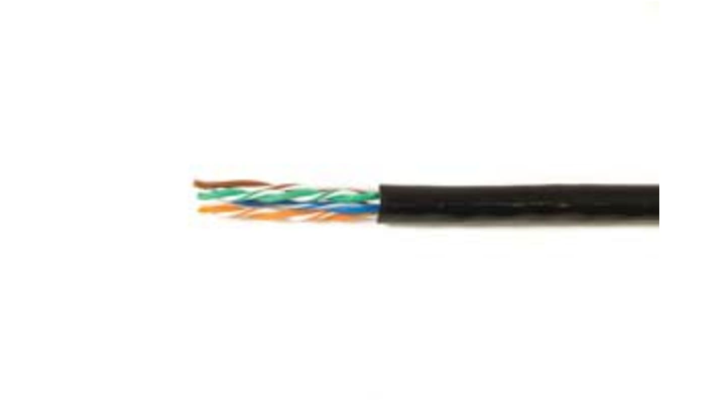 Alpha WireAlpha Essentials Flexing Ethernet, 152m Cat5e, Black, U/UTPUnshielded, Unterminated PVC Sheath