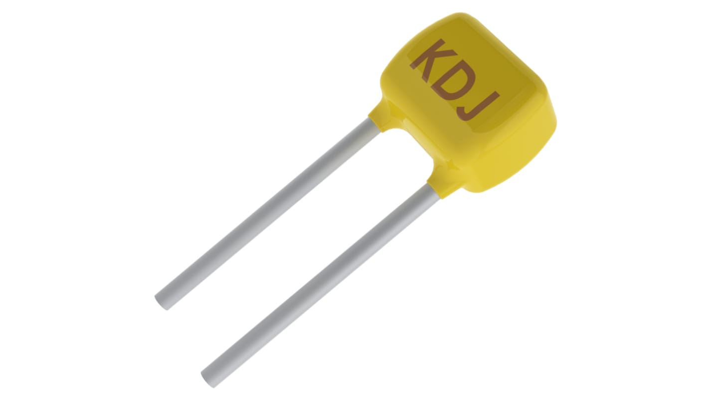 KEMET 10μF Multilayer Ceramic Capacitor MLCC, 50V dc V, ±10% , Through Hole