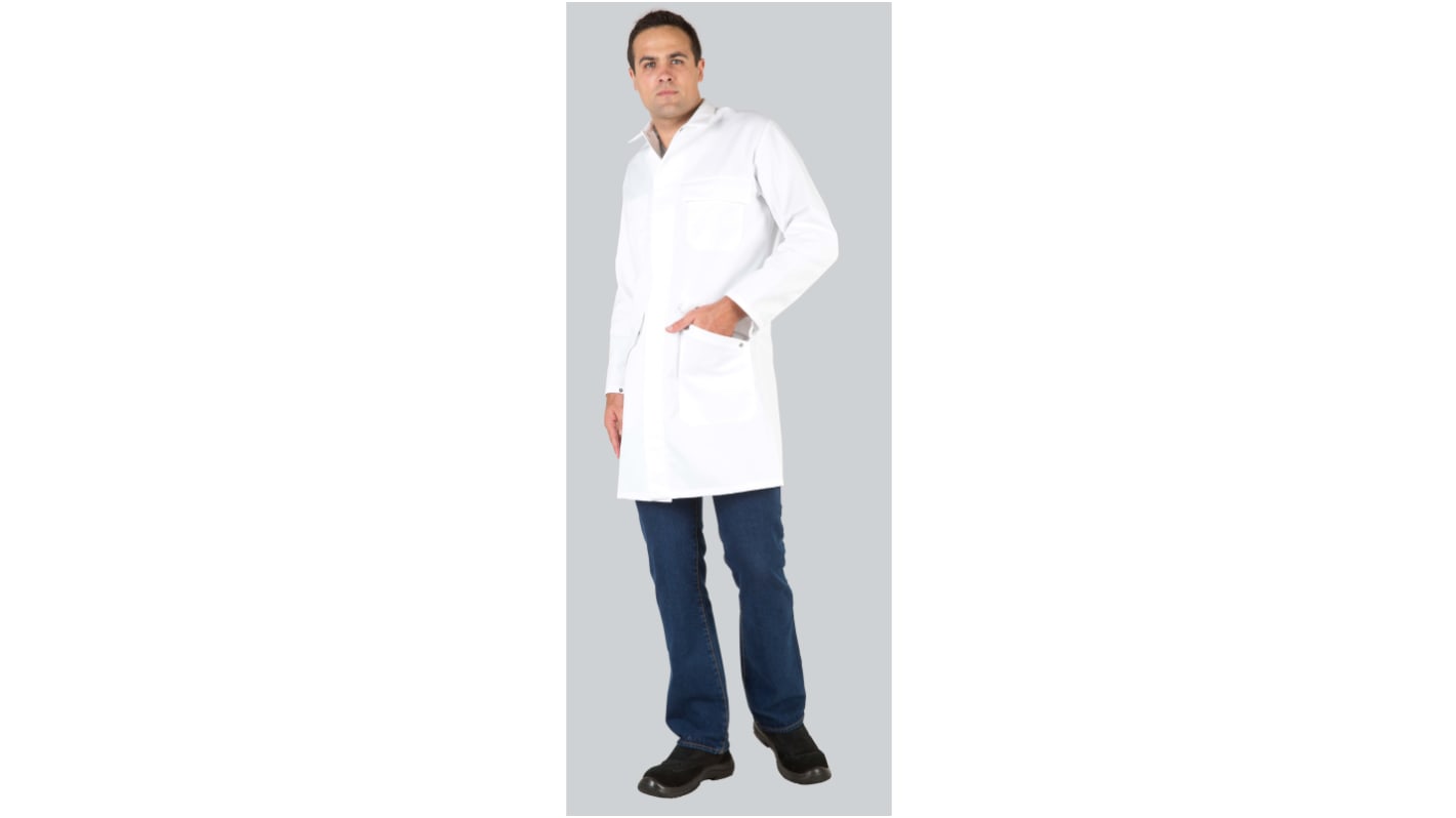 MOLINEL White Men Reusable Lab Coat, M