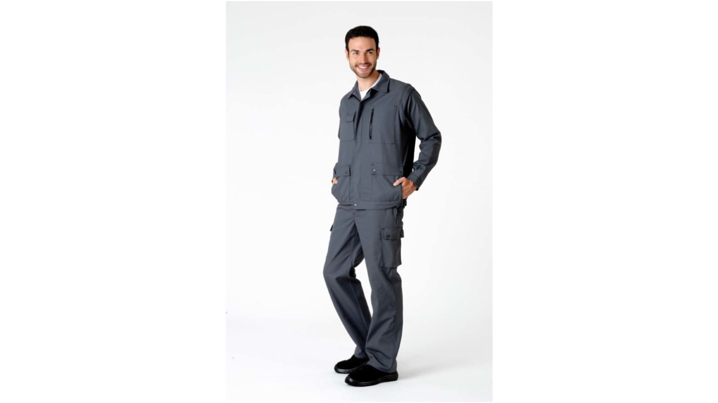 Muzelle Dulac Jarnioux Plus Grey Men's Cotton Work Trousers, 72 → 76cm Waist