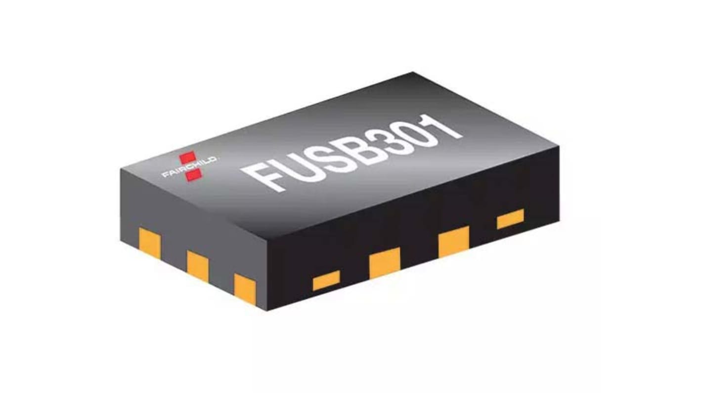 onsemi USB 控制器芯片, 支持USB, 10针, 贴片安装, TMLP, 1.6 x 1.2 x 0.365mm