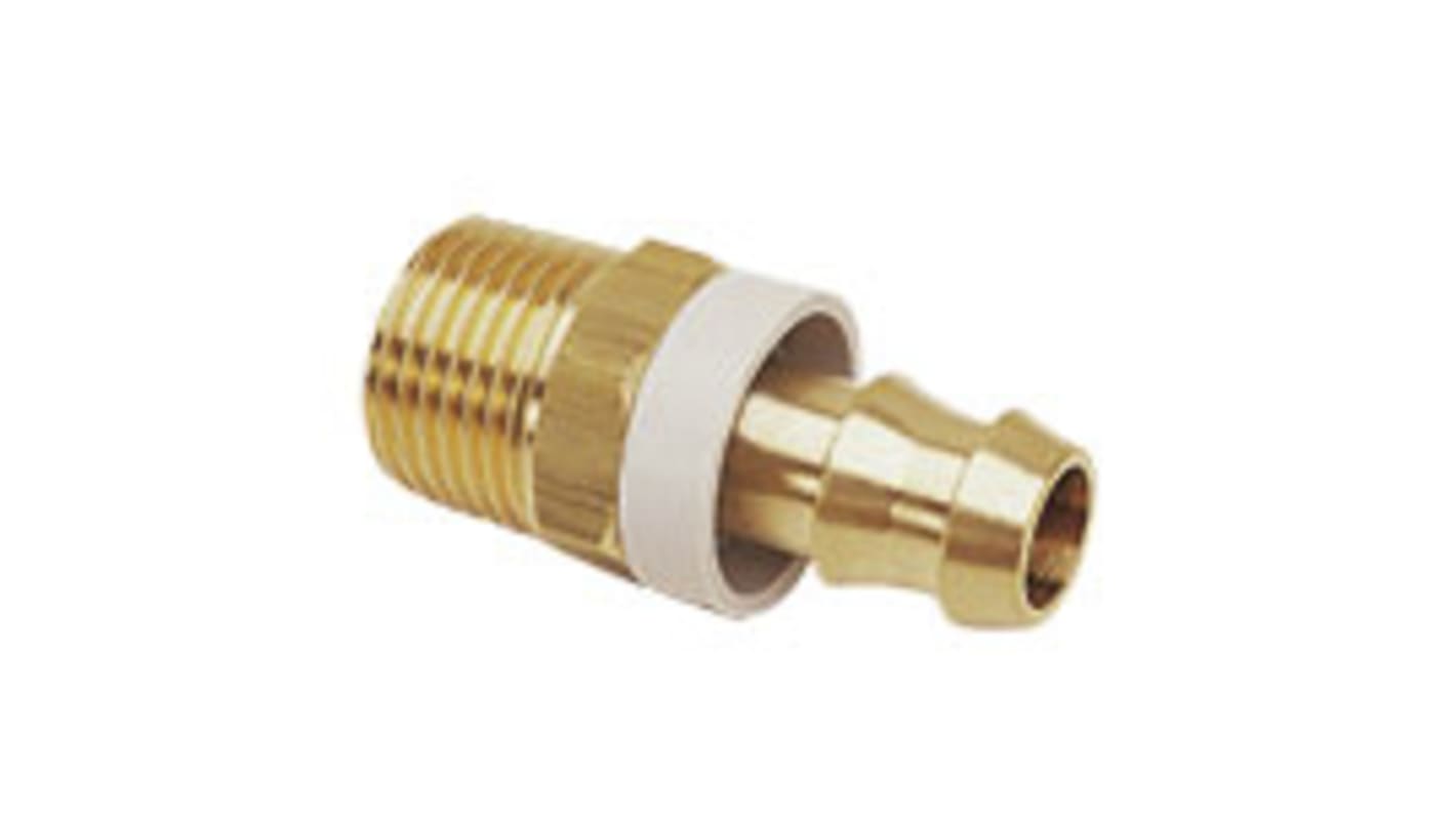 Raccord rapide pneumatique Legris, Tuyau cannelé vers Mâle R 1/4 Mâle 13mm 1/4pouces ATEX, PED 97/23/CE en Laiton