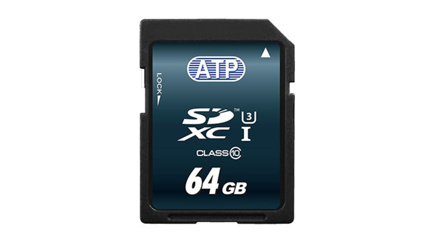 ATP 64 GB Industrial SDXC SD Card, Class 10, UHS-1 U1