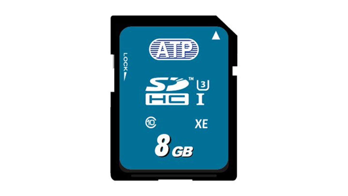 ATP 8 GB Industrial SDHC SD Card, Class 10, UHS-1 U1