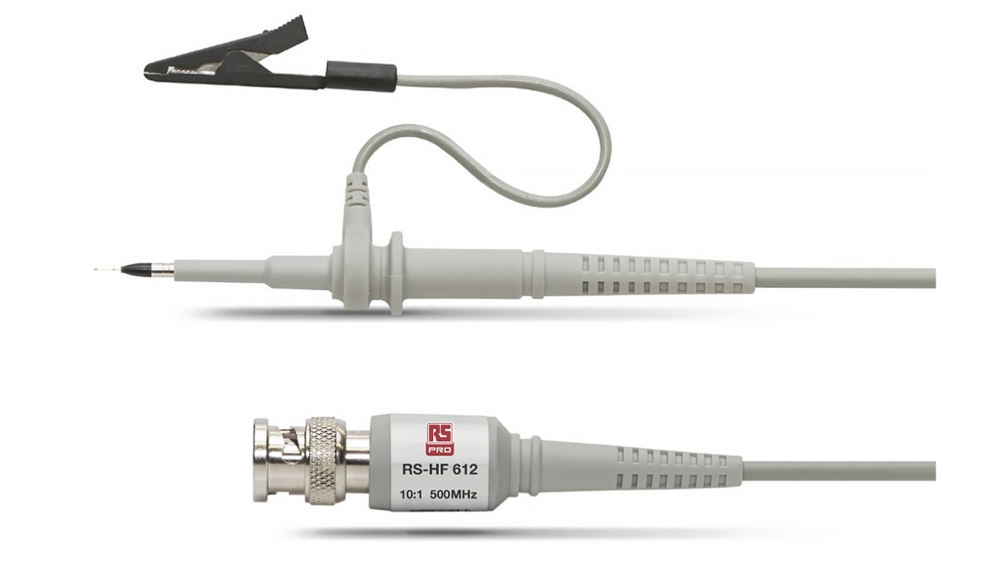 RS PRO Oscilloscope Probe, Voltage Type, 500MHz, 1:10, BNC Connector