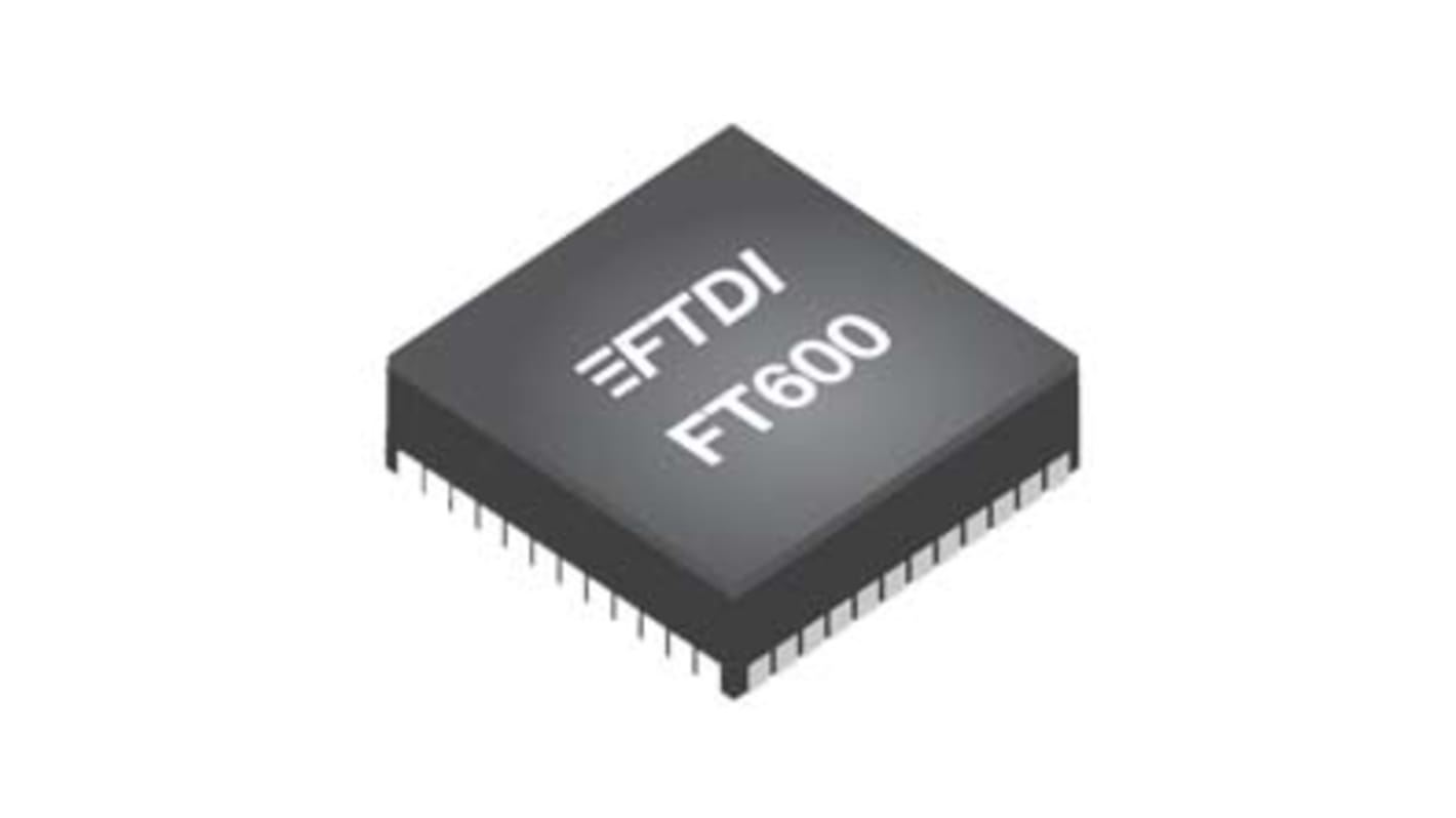 FTDI Chip FT600Q-B-T, USB Bridge IC, 2-Channel, 480 Mbps, 5Gbit/s, USB 2.0, USB 3.0, 3.3 V, 56-Pin QFN